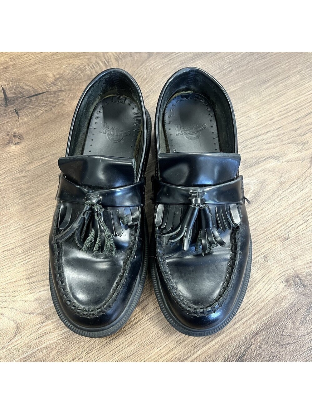 Dr Martens Adrian Tassel Loafers Black  Leather Shoes US Womens 6 / UK 4 -AS IS